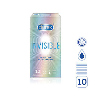 Durex Invisible Superthin (10ks), ultra tenké kondómy