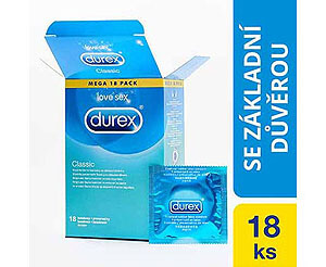 Durex Classic 18 ks, hladké lubrikované kondómy