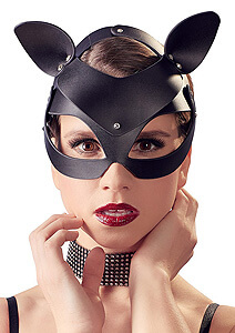 Mačacia fetish maska Bad Kitty Cat Mask Rhinestones