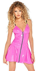 Black Level Linda Vinyl Dress (Pink), vinylové šaty