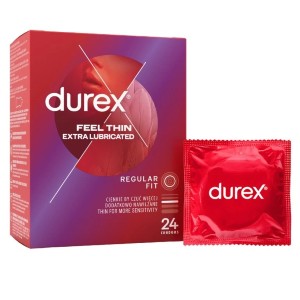 Durex Feel Thin Extra Lubricated (24ks), tenké kondómy