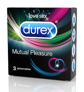 Durex Mutual Pleasure (3ks), kondómy pre spoločné vyvrcholenie