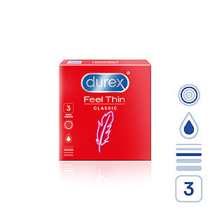Durex Feel Thin Classic (3ks), tenké kondómy