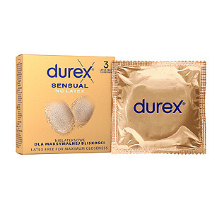 Durex Real Feel (3 ks), lubrikované bezlatexové kondómy