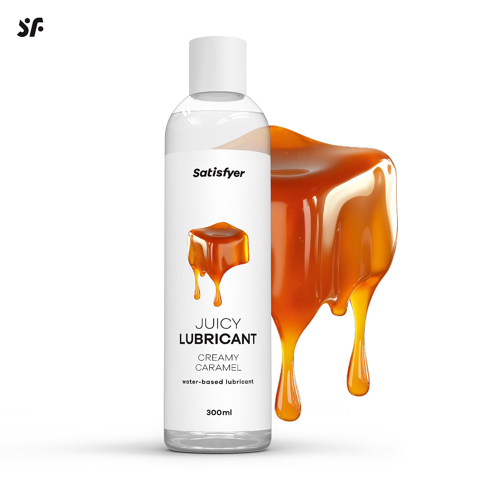 Satisfyer Juicy Lubricant 300 ml (Creamy Caramel), karamelový lubrikačný gél