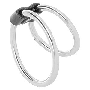 Darkness Double Metal Penis Ring, dvojitý erekčný krúžok na penis a semenníky, kovový