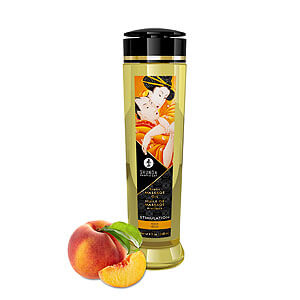 Profesionálny masážny olej Shunga Erotic Massage Oil Stimulation Peach 240 ml