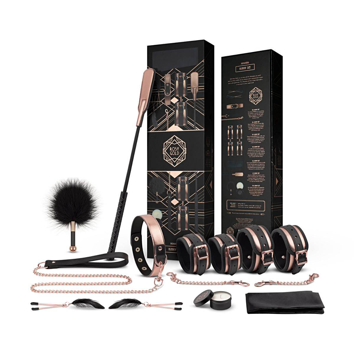 Rosy Gold Nouveau BDSM Set, luxusný bondage kit