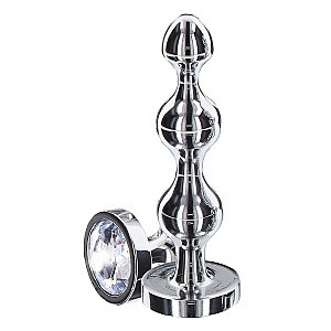 ToyJoy Diamond Star Beads (Medium), análne korálky s drahokamom