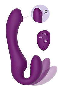 XoCoon Strapless Strapon Pulse Vibe (Purple), vibrátor pre dominantné ženy