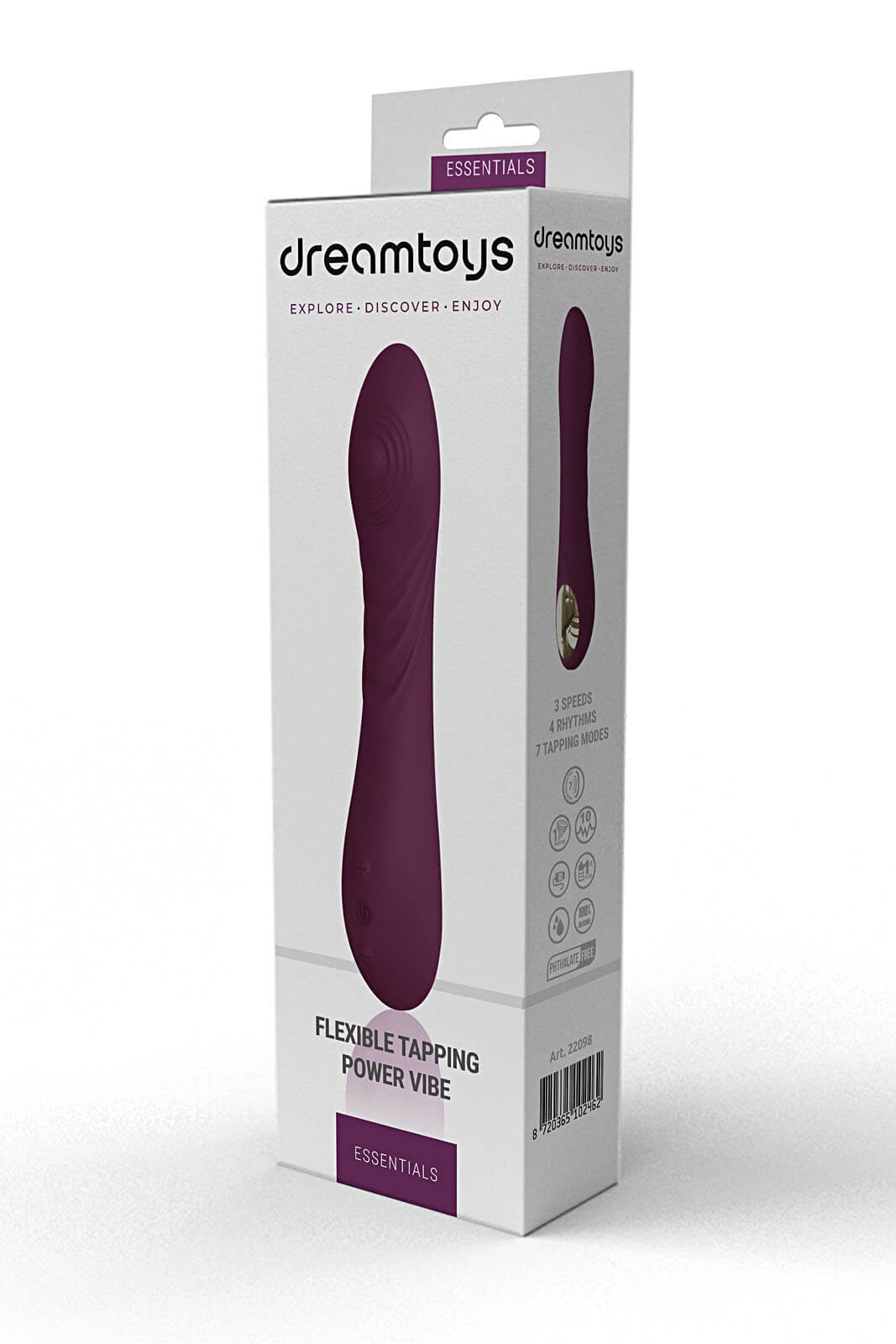 Dream Toys Essentials Tapping Power Vibe (Purple), pulzujúci vibrátor
