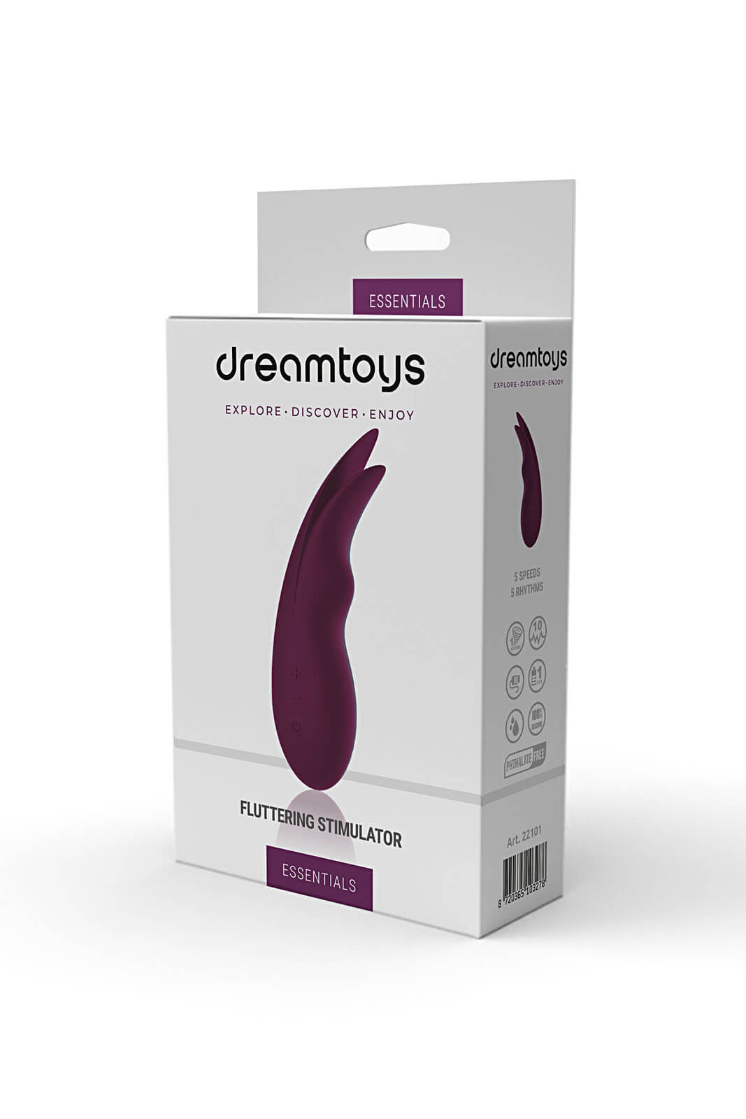 Dream Toys Essentials Fluttering Stimulator (Purple), pulzujúci vibrátor