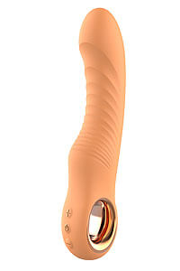 Glam Flexible Ribbed Vibe (Orange), vaginálny vibrátor s rebrovaním
