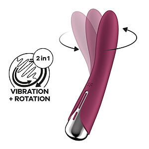 Satisfyer Spinning Vibe 1 (Red), rotujúci vibrátor