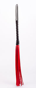 Devil Sticks Leather Tails Whip (Red), kožený bičík s pokarhaním