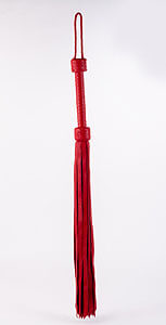 Devil Sticks Softy Leather Tails Whip (Red), kožený bičík s pokarhaním