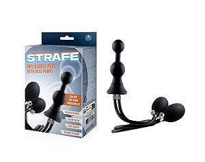 NMC Strafe Inflatable Plug Dual Pump (Black), nafukovací análny kolík