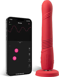 Lovense Gravity APP (Red), prirážací vibrátor s prísavkou