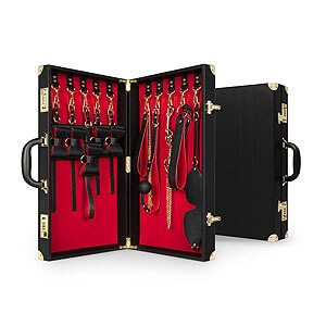 Bedroom Fantasies Bondage Suitcase PU Leather (11 kusov), sada pre pokročilých bdsm