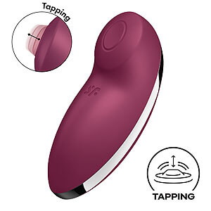 Satisfyer Tap & Climax 2 (Red), tepajúce vibrátor na klitoris