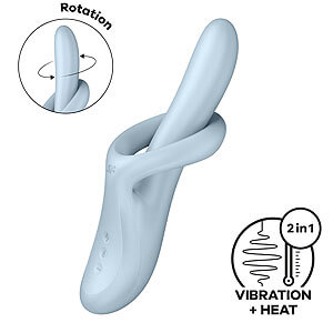 Satisfyer Heat Flex 4 (Blue), horúci rotačný vibrátor