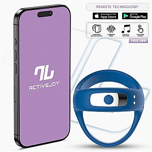 Intoyou App Series Rank Vibrating Ring (Blue), vibračný erekčný krúžok s aplikáciou