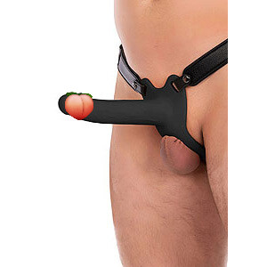 Hidden Desire Hollow Penis Strapon Black (18cm), dutý pripínací penis