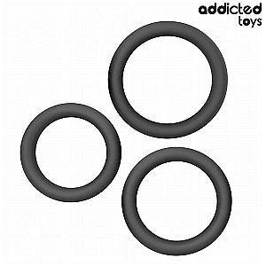 Addicted Toys Set Of Flat Silicone Rings, silikónové erekčné krúžky