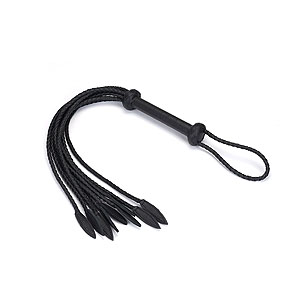 Liebe Seele Demon's Kiss Black Leather Cat O'Nine Spanking Whip, kožený dôtky
