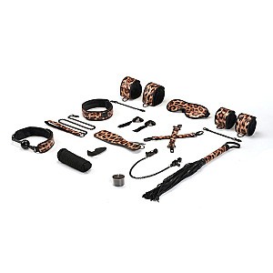 Liebe Seele Leopard Print 13pcs Kit, BDSM sada pre začiatočníkov