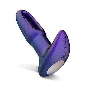 Hueman Voyager Vibrating Butt Plug With Tapping (Purple), vibračný análny kolík