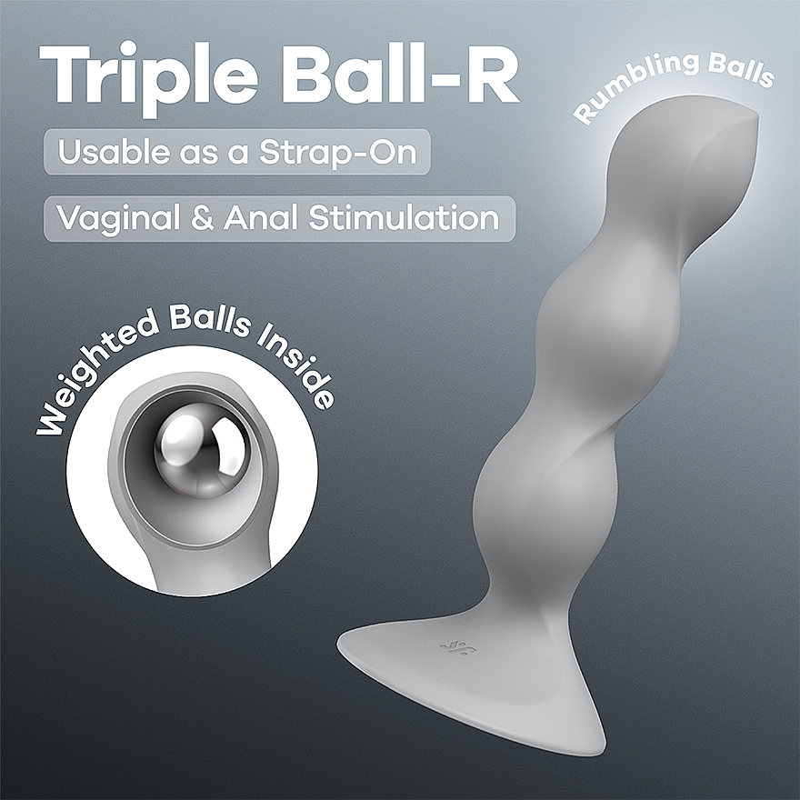Satisfyer Triple Ball-R (Grey), vážené guličkové dildo