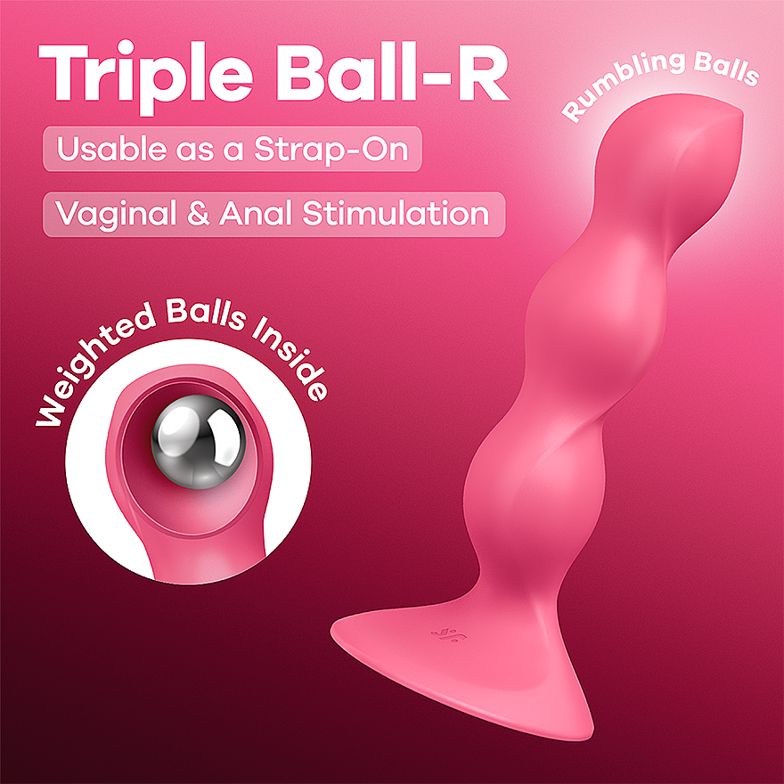 Satisfyer Triple Ball-R (Red), vážené guličkové dildo