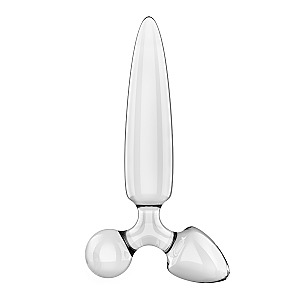 Satisfyer Triple Crystal 1 (Transparent), sklenený trojitý stimulátor