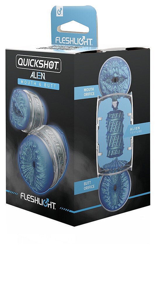 Fleshlight Quickshot Alien Blue, obojstranný masturbátor
