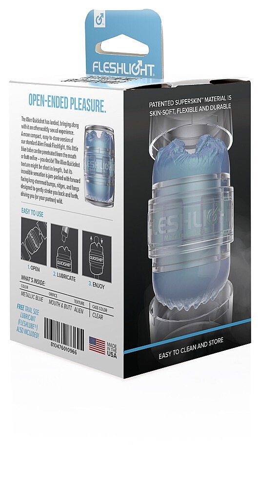 Fleshlight Quickshot Alien Blue, obojstranný masturbátor