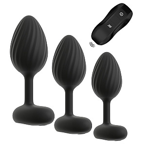 ANOS Vibrating Butt Plug Set, sada vibračných análnych kolíkov