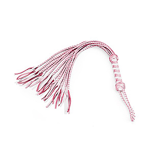 Liebe Seele White & Pink Fairy Leather Flogger Whip, kožený bičík