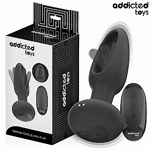Addicted Toys Anal Plug with Vibrating Tongue, análny kolík s jazýčkom