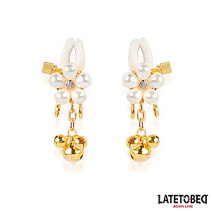 LATETOBED BDSM LINE Pearl Nipple Clamps, svorky na bradavky s perlami