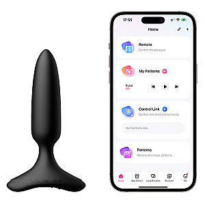Lovense Hush 2 Butt Plug Small 38mm APP (Black), vibračný análny kolík