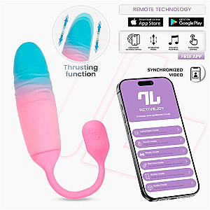 INTOYOU APP SERIES NexEgg Motion Vibrating Egg with Thrusting (Pink/Turquoise), vibračné vajíčko s aplikáciou