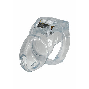 Hidden Desire Extreme Clear Control Cock Cage Short, priehľadná uzamykateľná klietka