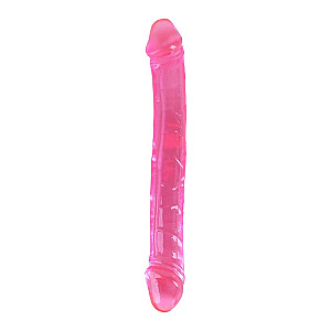Dream Toys Bubblegum Blast Lollipop Loop Pink Classic Jelly Double Dong (25 cm), flexibilné obojstranné dildo