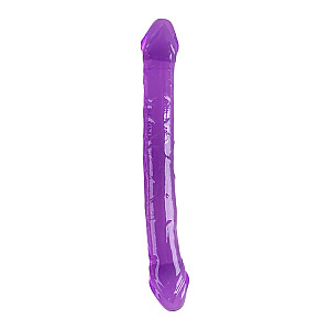 Dream Toys Bubblegum Blast Lollipop Loop Purple Classic Jelly Double Dong (25 cm), flexibilné obojstranné dildo