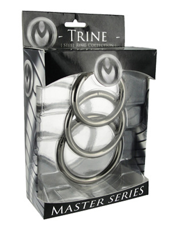 Erekčné kovové krúžky Master Series Trine Steel Ring Collection