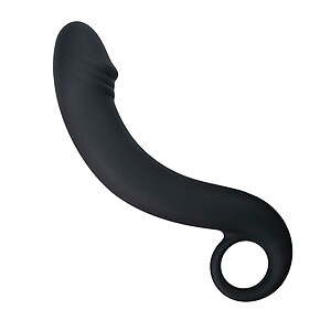 EasyToys Silicone Curved Dong (17,5 cm) čierne prehnuté dildo