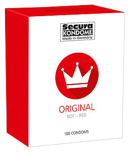 Červené kondómy 100 kusov Secura Original Red 52 mm