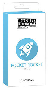 Úzke kondómy 12 kusov Secura Pocket Rocket 49mm