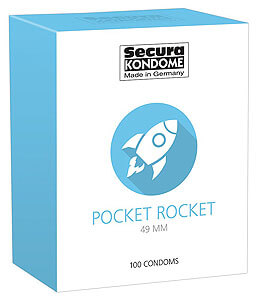 Balíček kondómov 100 kusov Secura Pocket Rocket 49mm
